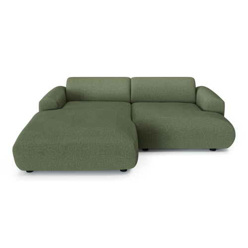 Sia Home - Linkerhoekbank MYRA - kruisbinding olijfgroen 266cm