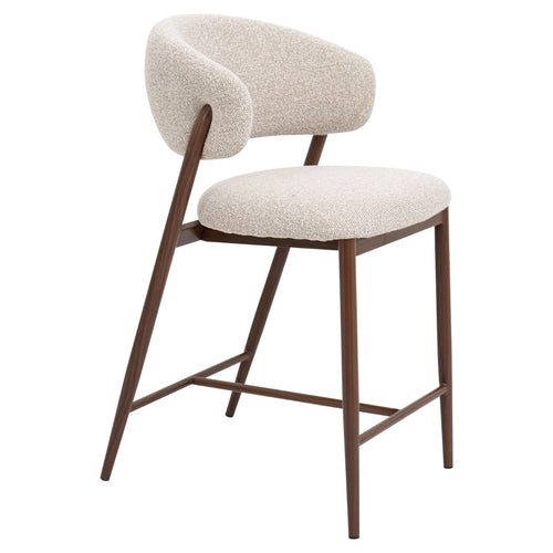 DÉJA Living Barstoel Skive - Zand/Walnoot - Zithoogte 67cm - Set van 2 - vtwonen shop