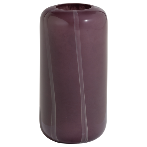 WOOOD vaas Arles - Glas - Paars Met Streep Naturel - 40x20x20