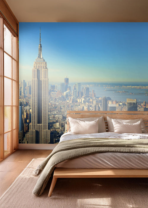 Sanders & Sanders fotobehang stadsgezicht blauw en beige - 375 x 270 cm - 600437