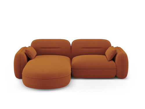 Cosmopolitan Design Modulaire hoekbank links Sydney 3-zits, flueel, terracotta - 165x230x70cm