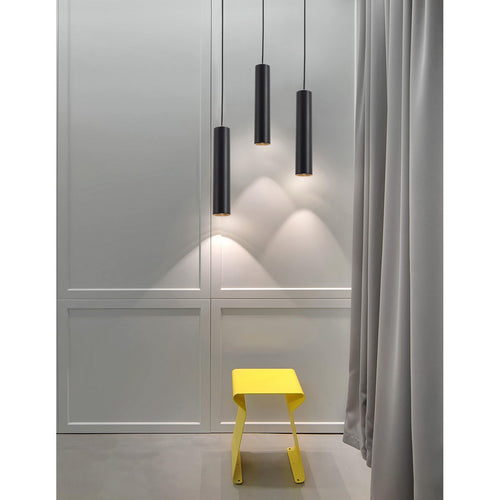 Merano Honolulu Slanke Pendel Plafondlamp Zwart Aluminium GU10 1x50W