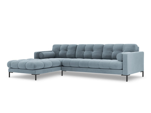 Cosmopolitan Design linker hoekbank Bali 5-zits, flueel, lichtblauw - 185x293x75cm