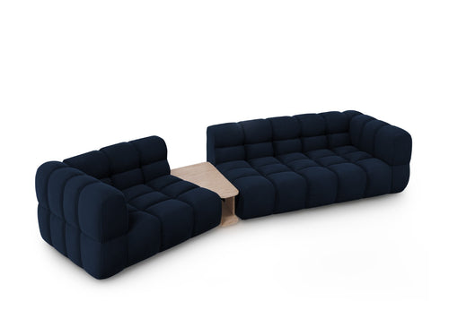 Cosmopolitan Design linker modulaire bank Sky 3-zits, flueel, koningsblauw - 148x353x70cm
