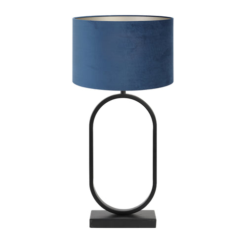 Light & Living tafellamp Jamiri/Velours - zwart, blauw - 30x30x67cm - vtwonen shop