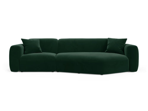 Cosmopolitan Design Modulaire hoekbank rechts Strino 3-zits, flueel flessengroen - 136x308x78cm