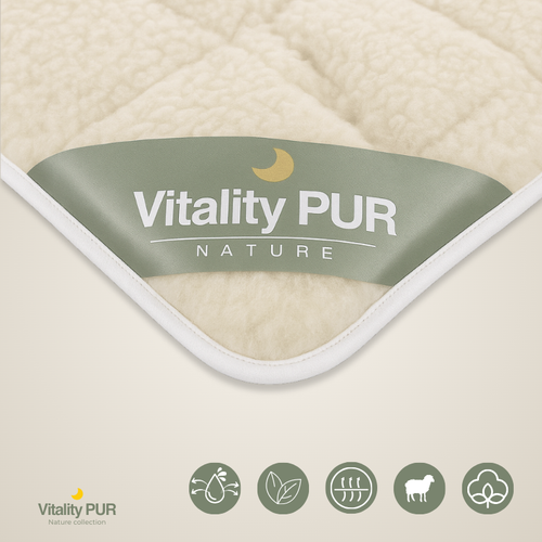 Vitality Pur - Wollen onderdeken - Natuurlijk warm slaapcomfort - 160x200cm