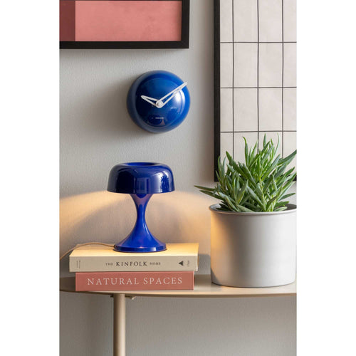 Karlsson wandklok Cool Retro Cap - blauw - Ø15cm