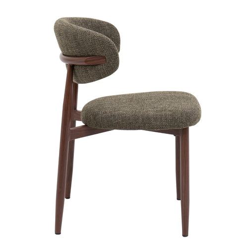 Giga Meubel Eetkamerstoel Alexia - Groen/Walnoot - Set van 2 - vtwonen shop