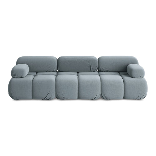LaMiaSofa 3-zits bank Sanremo - velours - lichtblauw - 285x96x70
