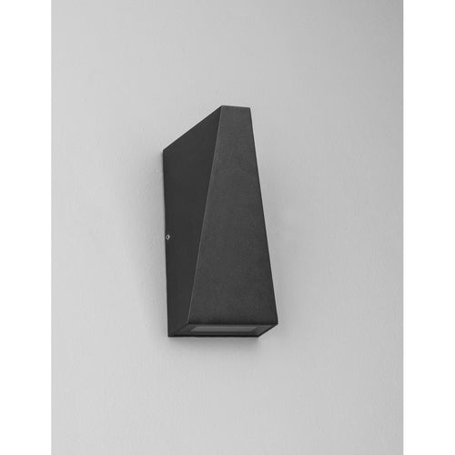 Merano Birmingham Outdoor Up Down Wandlamp Sandy Zwart Aluminium, Glas LED 6W 397Lm 3000K IP54