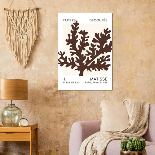 Artfulprints Poster met Lijst Matisse – Aqua bloom brown   - 30x40 cm - Bruin