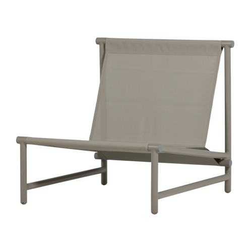 WOOOD loungestoel tuin gestreept Elvo - Aluminium - Wit/Zand - 75x82x75