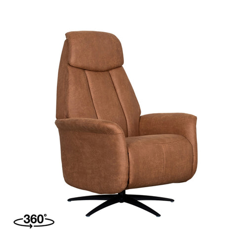 LABEL51 Fauteuil Oslo Elektrisch - Cognac Stof - Draaibaar - vtwonen shop