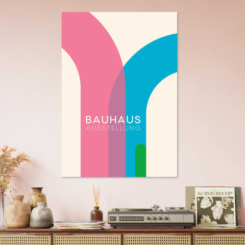 Artfulprints  Bauhaus - Blue arches   poster A4 21x29.7 cm - vtwonen shop