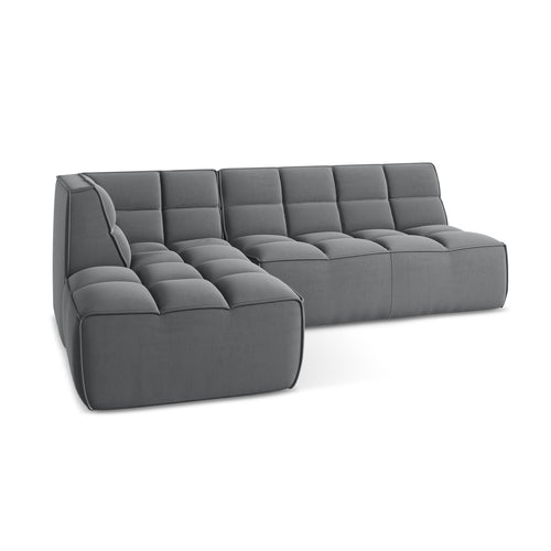 LaMiaSofa Modulaire hoekbank rechts Belluno - velours - staal - 258x178x75
