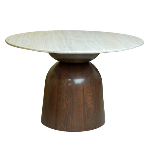 Giga Meubel Eettafel Yuka - Rond Naturel Marmer - 120x120x76cm