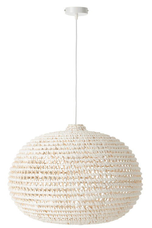 J-Line hanglamp Rond Getwist - metaal - wit