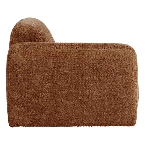 WOOOD 1-zits bank arm links Mojo Base - Wollig - Roestbruin - 74x105x97