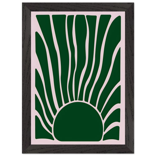 Artfulprints Poster met Lijst Matisse – Flora flow   - A4 21x29.7 cm - Donkergroen
