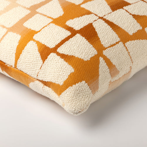 RIO - kussenhoes 45x45 cm - Golden Ochre - oranje, wit