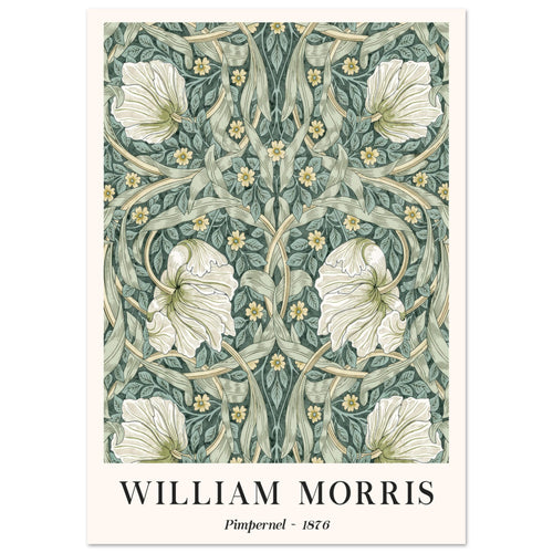 Artfulprints Poster William Morris - Pimpernel 1876   - A4 21x29.7 cm - Groen