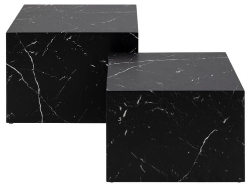 BRAM Salontafel Gubbio - 58 x 58 cm - Zwart - Set van twee - vtwonen shop