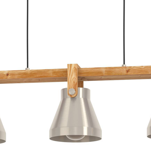 EGLO hanglamp Cawton - e27 - 76 cm - grijs/bruin - staal/hout - vtwonen shop