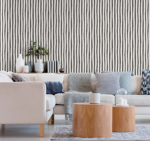 Sanders & Sanders behang strepen zwart en wit - 53 cm x 10 m - 640546 - vtwonen shop