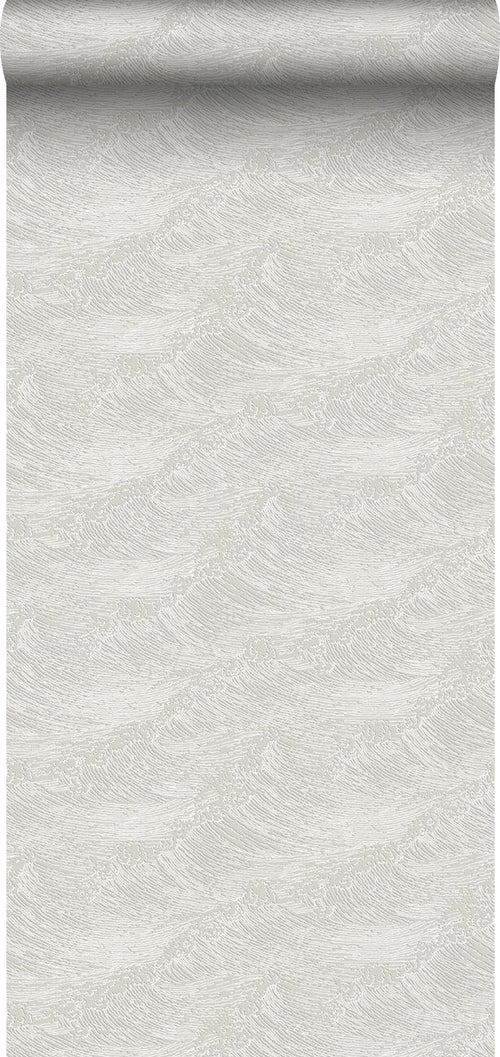 Borastapeter behang 3d golvende lijnen grijs - 53 cm x 10.05 m - 660302 - vtwonen shop