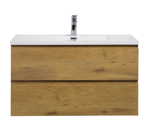 Badplaats Badkamermeubel Set Angela 90 cm – Eiken – Badmeubel met Wastafel