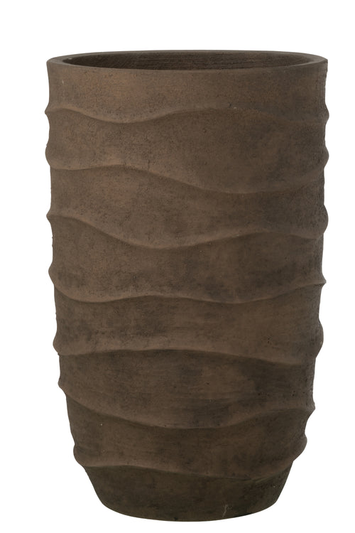 J-Line bloempot Golf + Buiten zand - steen - bruin - extra large
