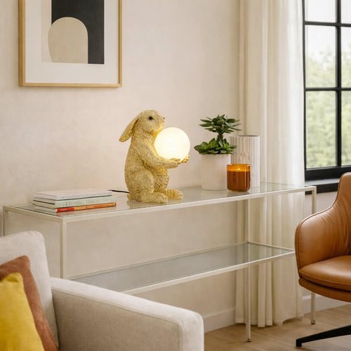 Kare Design Tafellamp zittend konijn goud