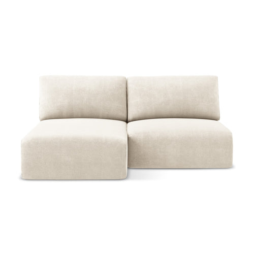 LaMiaSofa hoekbank links Ostia - chenille stof - lichtbeige - 210x149x79