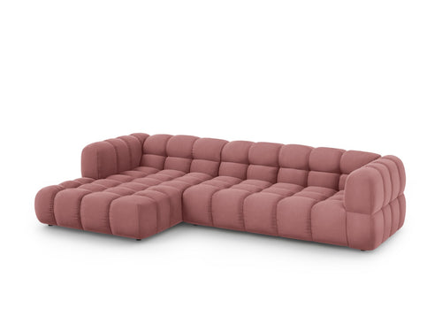 Cosmopolitan Design Modulaire hoekbank links Sky 4-zits, flueel, zalm - 162x300x70cm