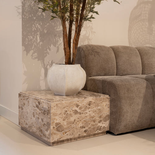 DÉJA Living Salontafel Malax - Vierkant Grijs Marmer - 62x62x35cm