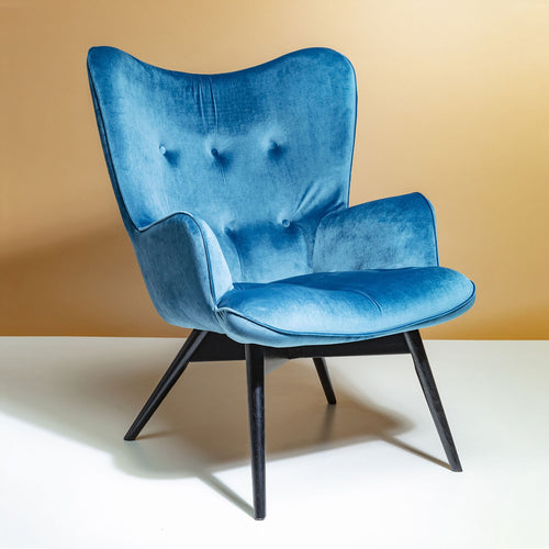 Kare Design Fauteuil Vicky fluweel olieblauw - vtwonen shop