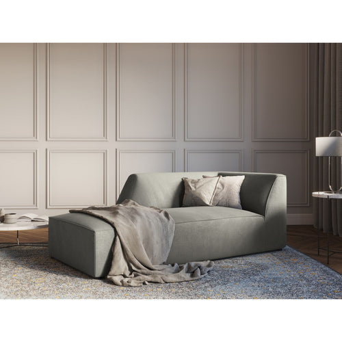Cosmopolitan Design - Linker meridiaan Siena ribfluwelen lichtgrijs - 181x93x69cm