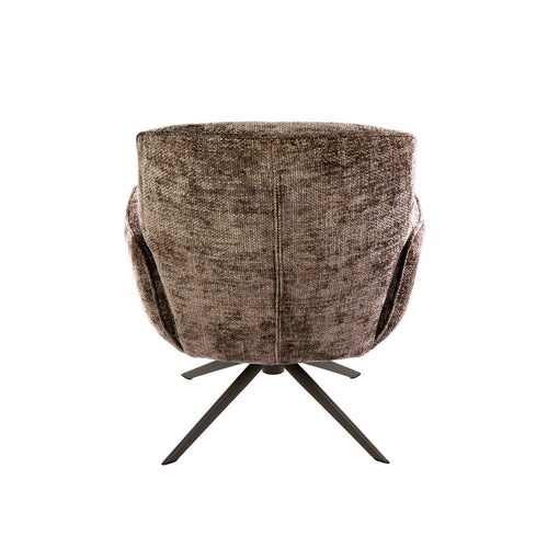 Giga Meubel Fauteuil Forza Hoven Champagne/Bruin – Draaibaar – Polyester – 75x79x83 cm