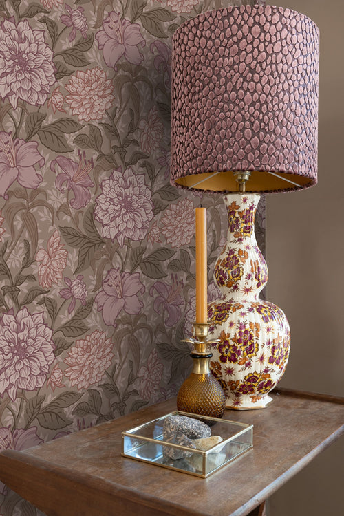 ESTAhome behang vintage bloemen mauve paars - 50 x 900 cm - 131850