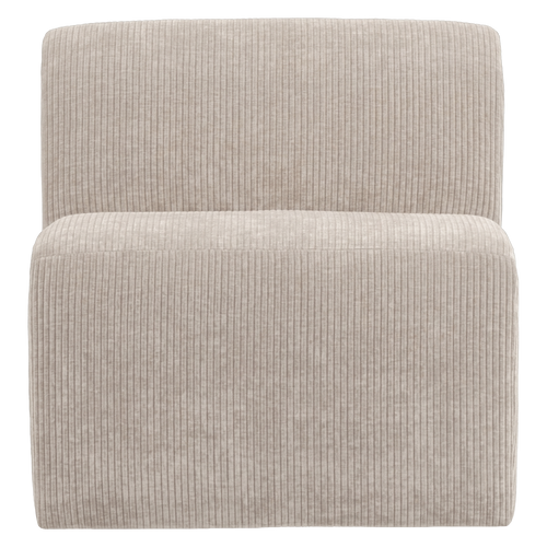 WOOOD eetbank 84 cm rugleuning Mojo Base - Rib - Ecru - 83x84x76