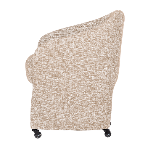 WOOOD eetkamerstoel met wielen Cordo - Melange - Naturel - 83x64x64