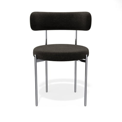 Premium Interiors - Set van 2 stoelen MUSE - zacht aanvoelende geweven stof zwart 52cm
