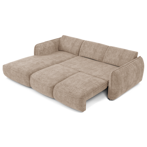 Sia Home - Rechte hoekbanken LIVIA - Fluweel weefsel - Beige - 274cm
