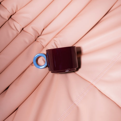 Ona - Beker 28cl burgundy pink/light blue Lou
