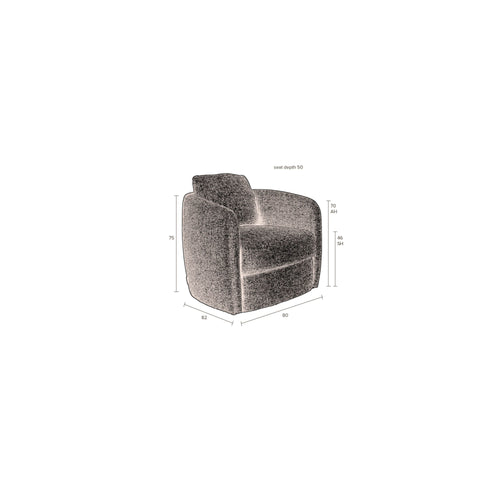 Dutchbone Boho Fauteuil Stone - Grijs - vtwonen shop