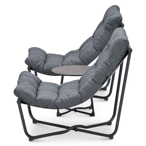 Garden Impressions Loungeset Zensa 3-delig donker grijs