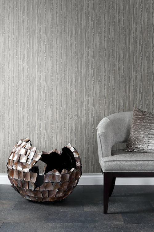 Origin Wallcoverings behang strepen bruin en glanzend goud - 53 cm x 10,05 m - 346640 - vtwonen shop