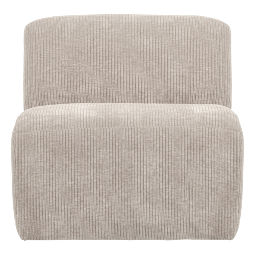 WOOOD 1-zits bank Mojo Base - Ribstof - Ecru - 74x84x97