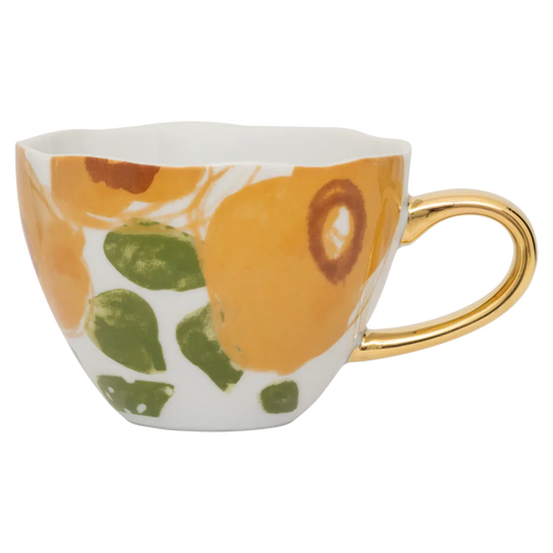 Urban Nature Culture Good Morning kopje Cappuccino/Tea Floral Art - Caramel - 11x8cm